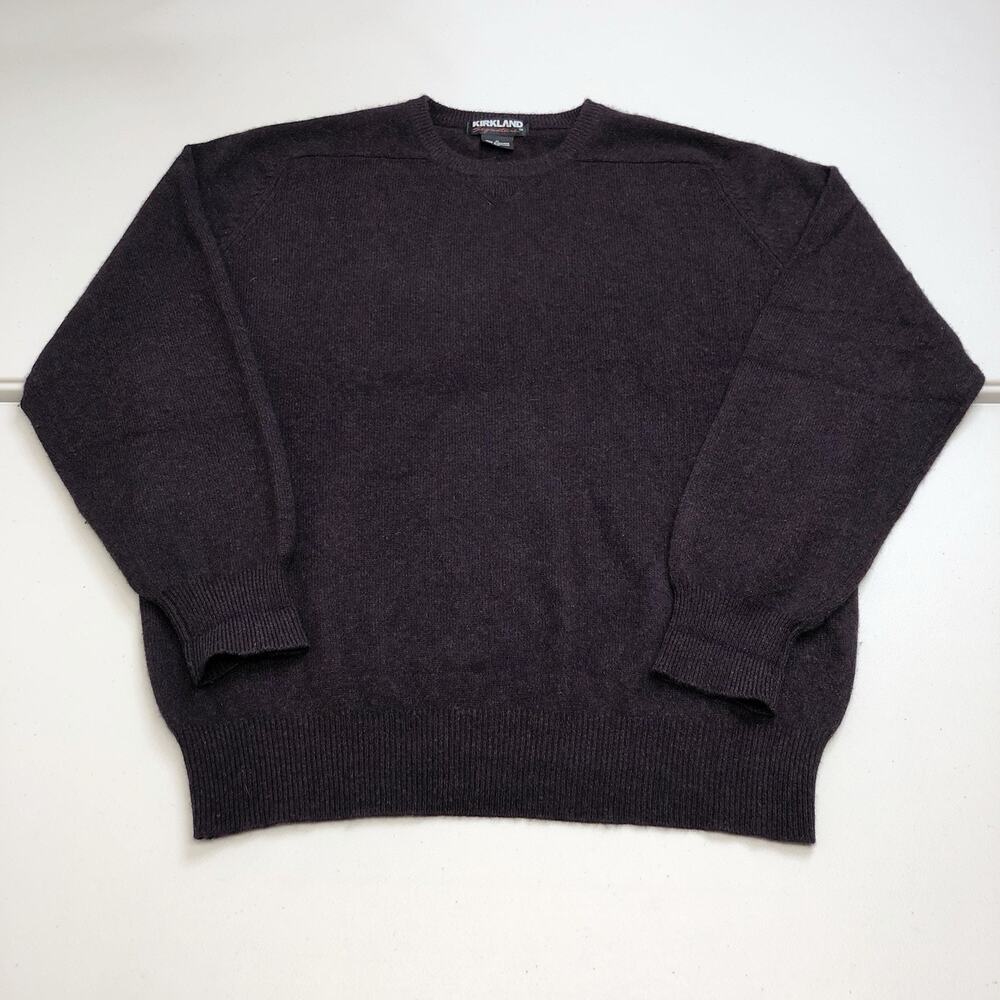 Kirkland Signature Mens Wine 100% Cashmere Crew Neck Pullover Sweater Size M